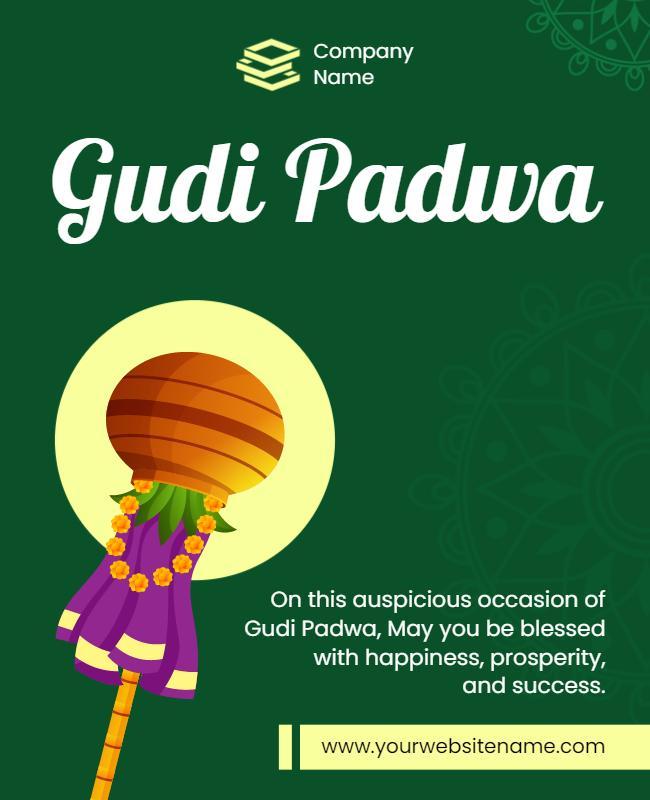 Gudi Padwa Celebration Announcement Flyer Template