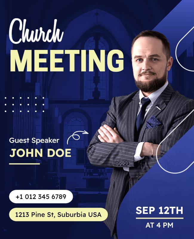 Guest Speaker Church Meeting Event Flyer Template