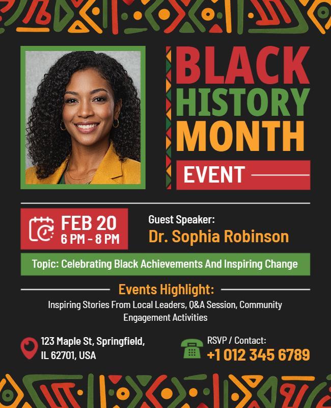 Guest Speaker Event Black History Month Flyer Template