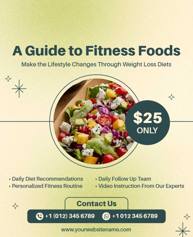 Guide to Fitness Foods Promotional Flyer Template