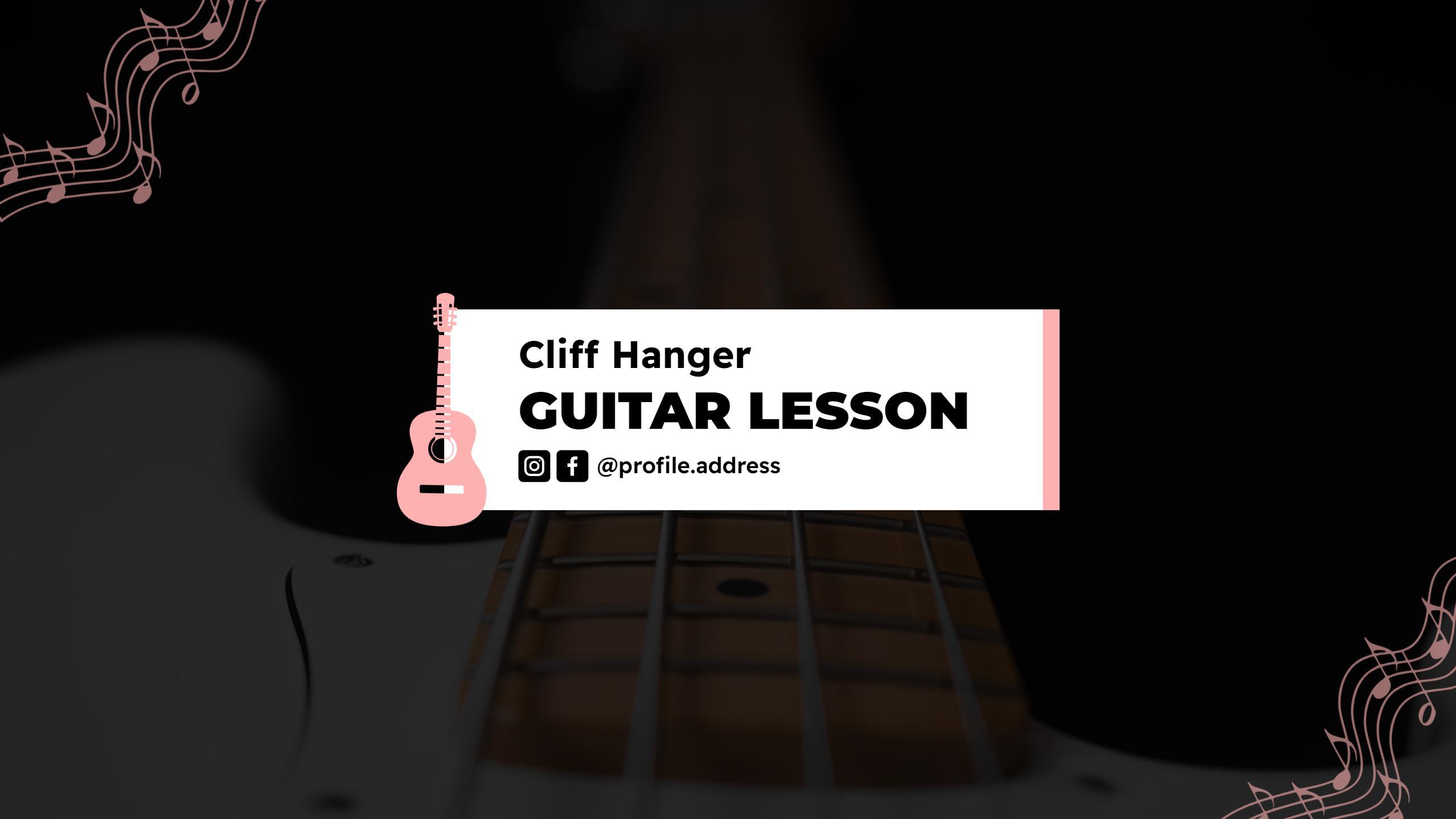 Guitar Lesson with Elegant Musical Notes YouTube Banner Template