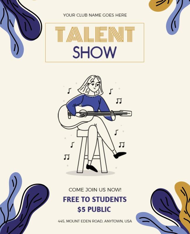 Guitar Performance Talent Show Flyer Template