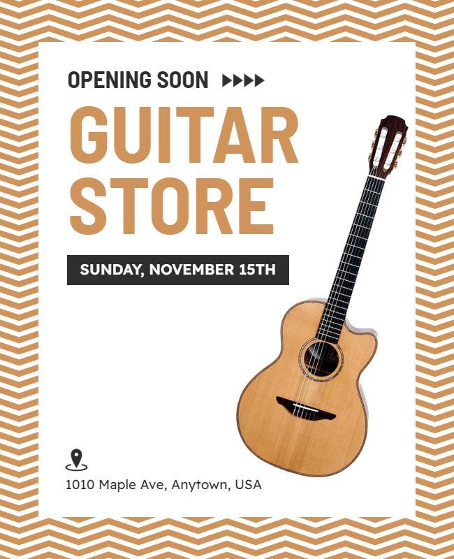 Guitar Store Opening Announcement Flyer Template