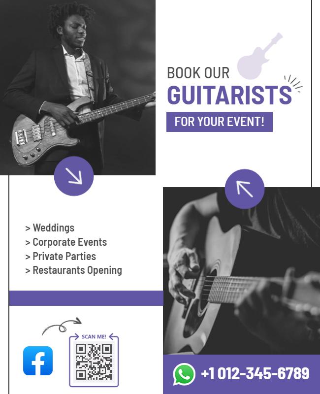 Guitarist Booking Services Event Flyer Template