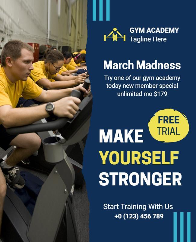 Gym Academy Fitness Promotion Flyer Template