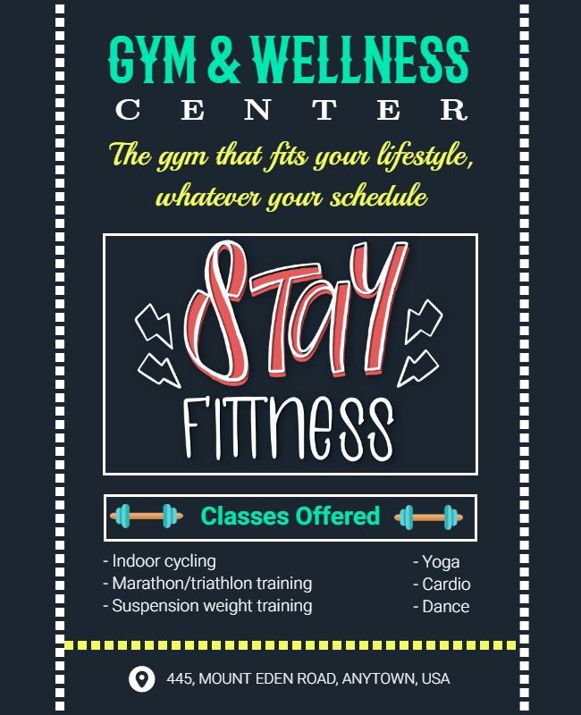 Gym and Wellness Classes Flyer Template