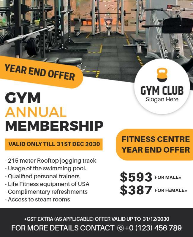 Gym Annual Membership Promotion Flyer Template