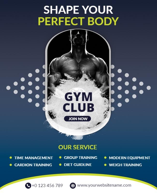 Gym Fitness Training Promotional Flyer Template