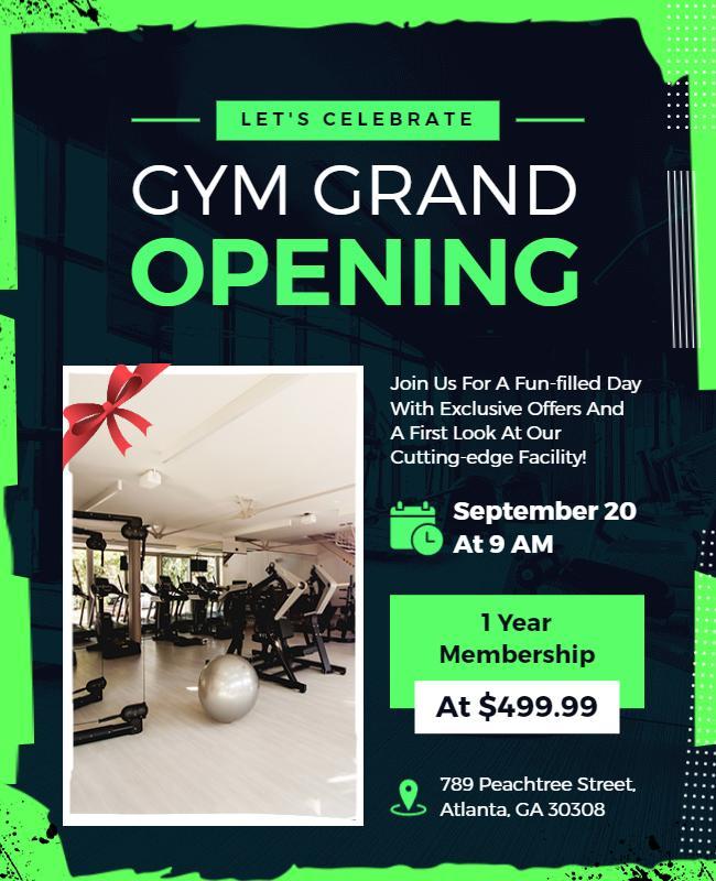 Gym Grand Opening Event Promotional Flyer Template