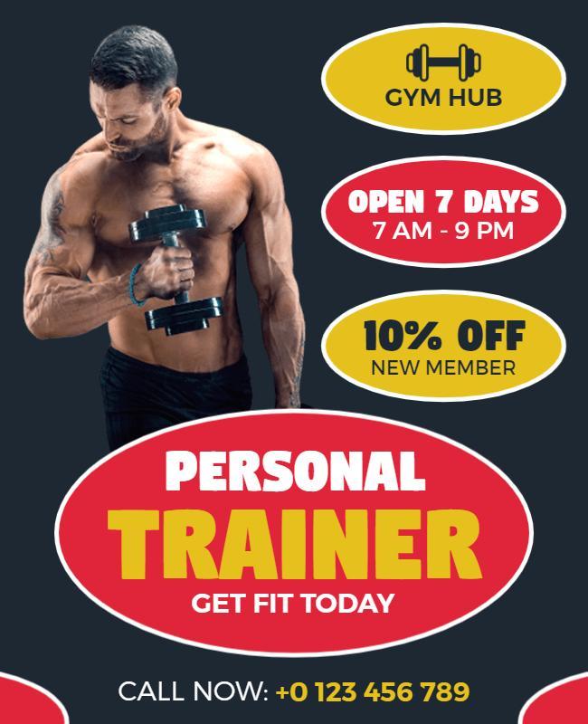 Gym Personal Trainer Offer Flyer Template