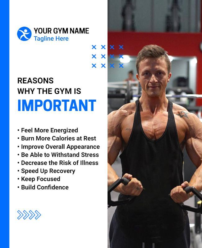 Gym Workout Benefits Promotional Flyer Template