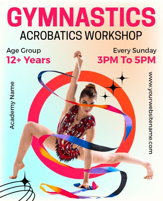 Gymnastics and Acrobatics Workshop Flyer Template