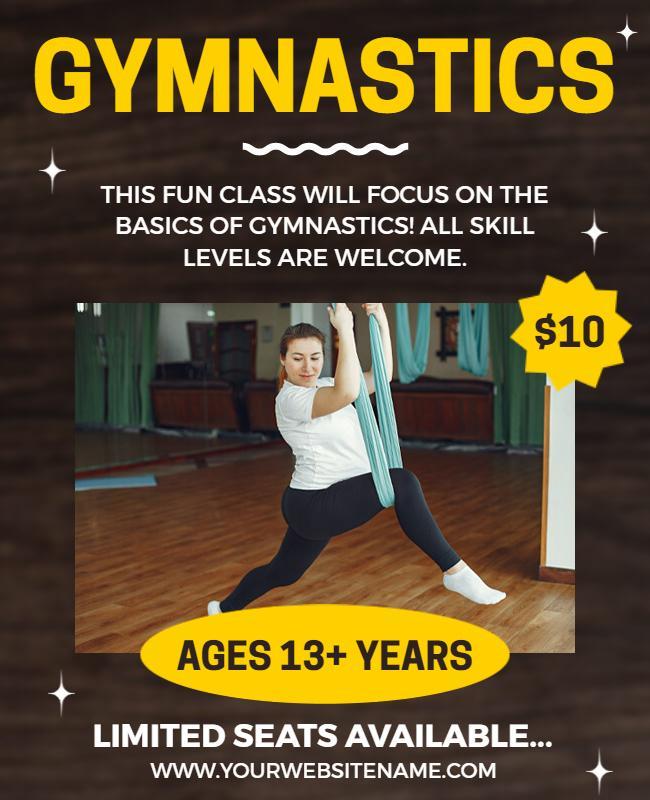 Gymnastics Class Promotional Flyer Template