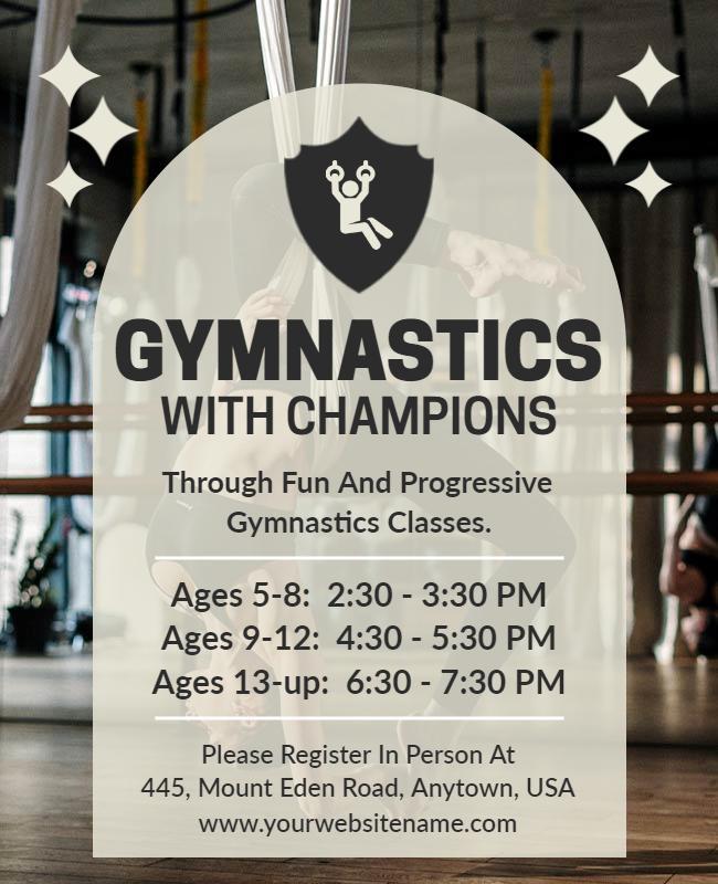 Gymnastics Classes Registration Event Flyer Template