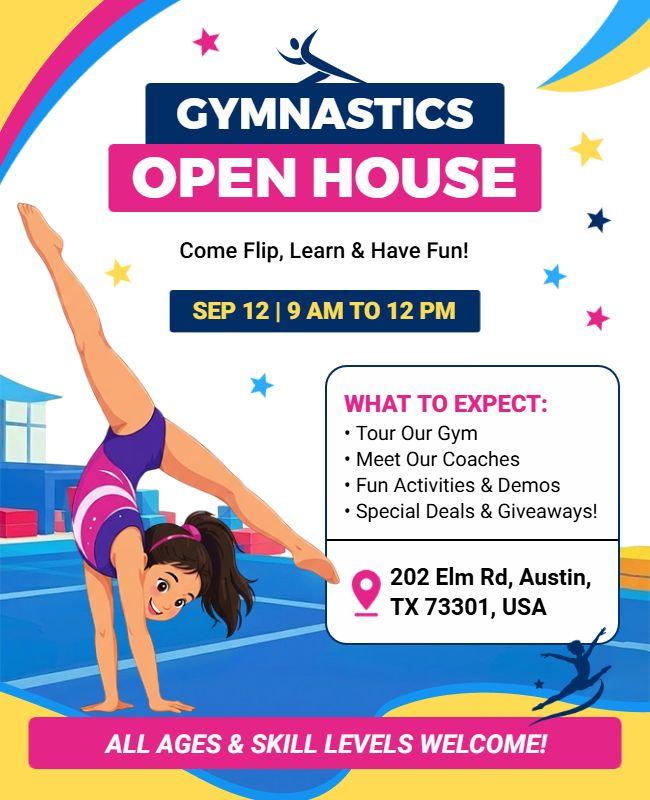 Gymnastics Open House Event Flyer Template