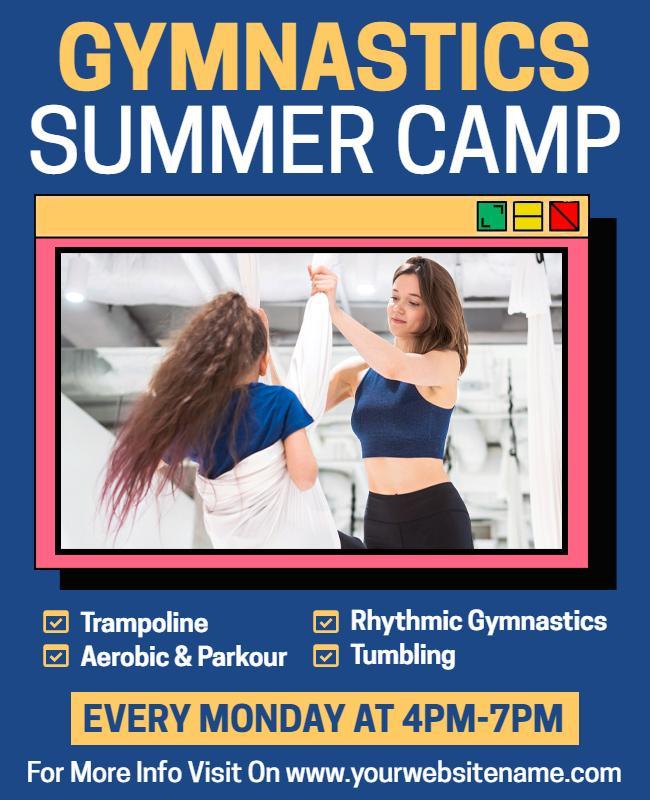 Gymnastics Summer Camp Activities Flyer Template