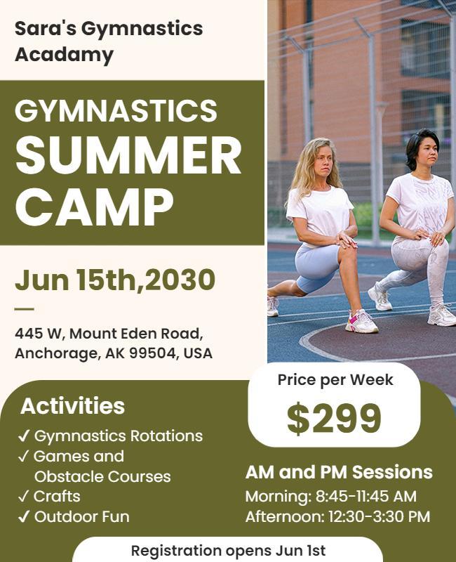 Gymnastics Summer Camp Event Flyer Template