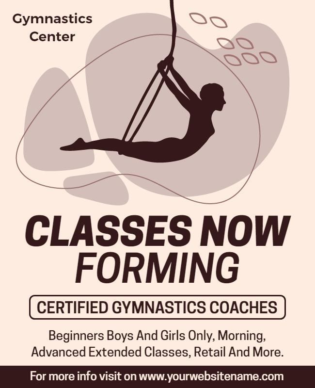 Gymnastics Training Classes Advertisement Flyer Template