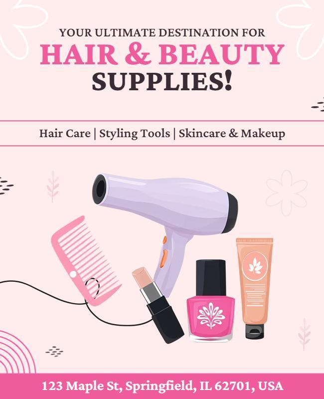Hair and Beauty Supplies Flyer Template