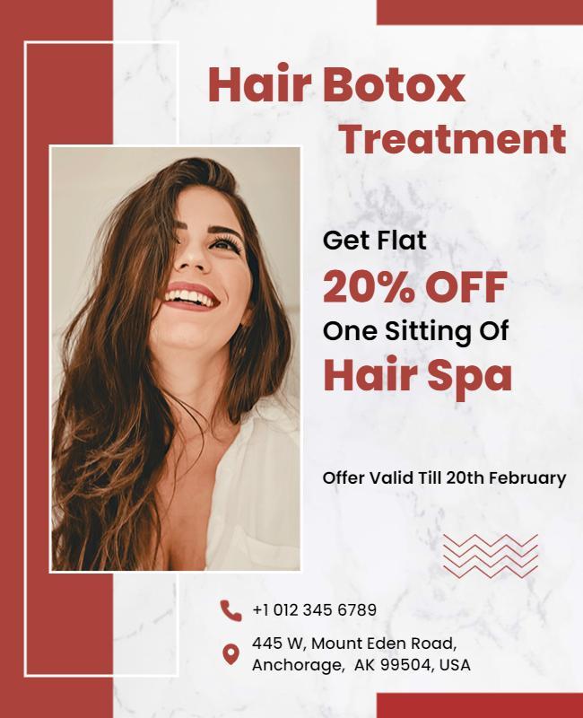 Hair Botox Treatment Discount Flyer Template