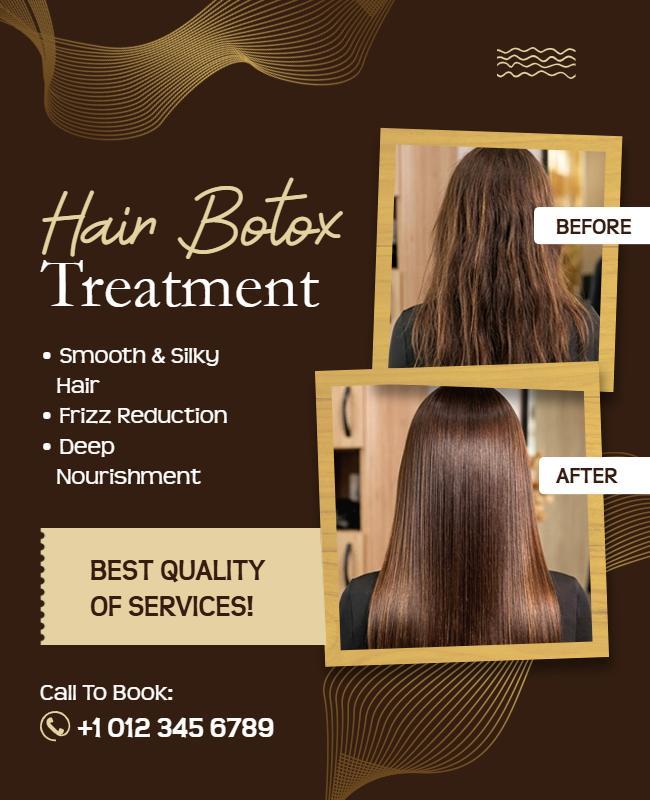 Hair Botox Treatment Salon Service Poster Template