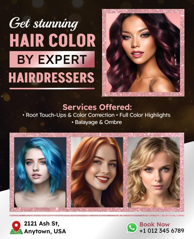 Hair Color Salon Promotional Flyer Template