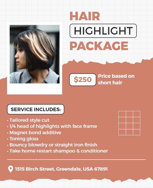 Hair Highlight Salon Service Flyer Template