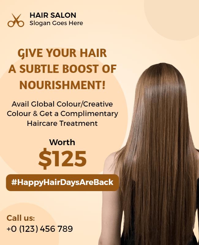 Hair Salon Color and Treatment Promotion Flyer Template