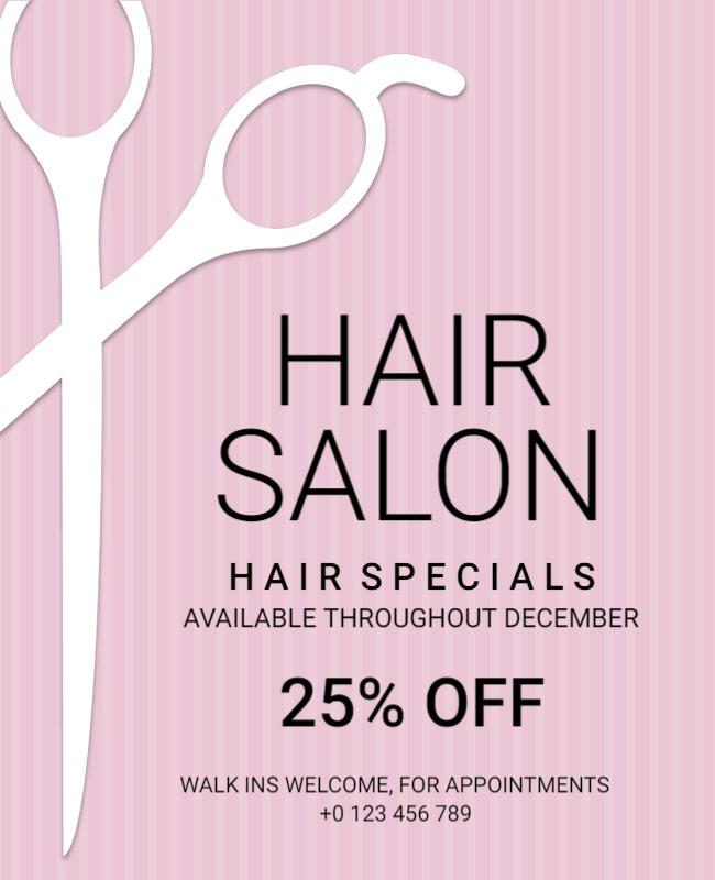 Hair Salon Discount Promotion Flyer Template