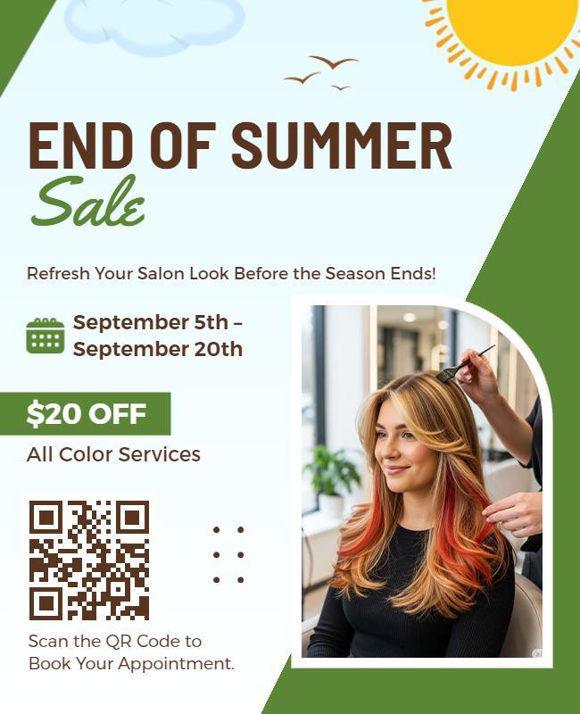 Hair Salon End of Season Sale Flyer Template
