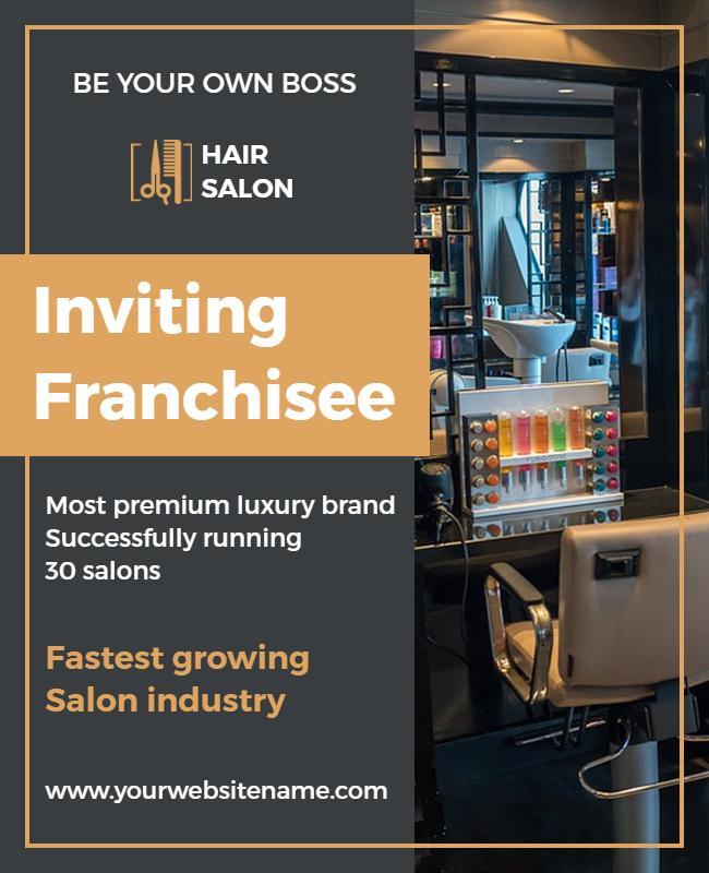 Hair Salon Franchise Opportunity Flyer Template