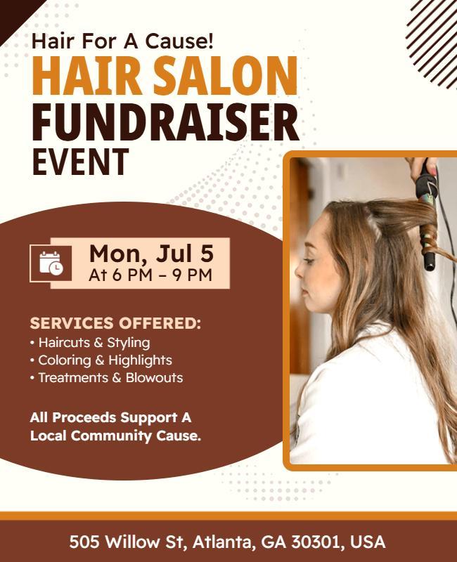 Hair Salon Fundraiser Event Flyer Template