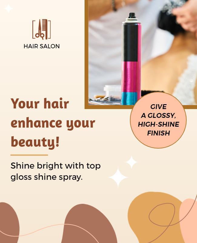 Hair Salon Glossy Shine Promotion Flyer Template