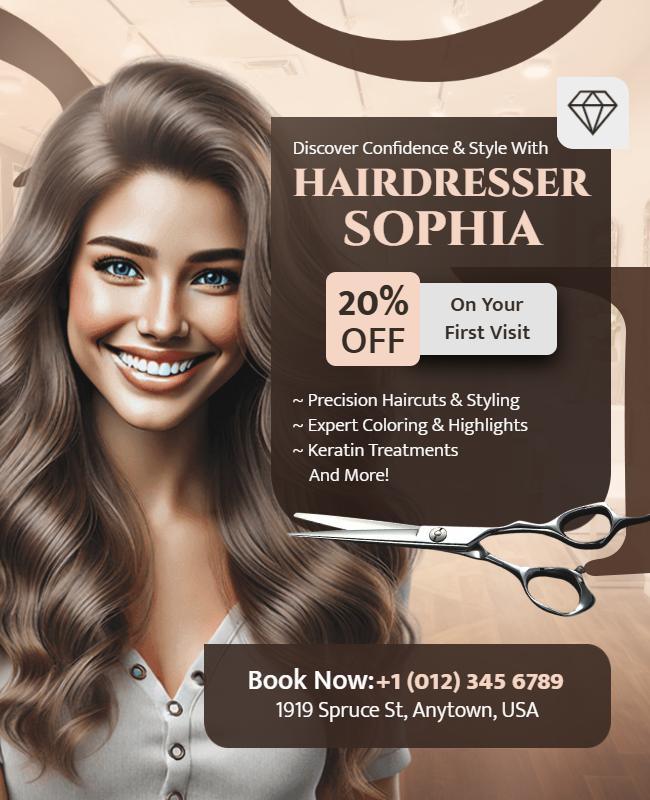 Hair Salon Promotion Discount Flyer Template