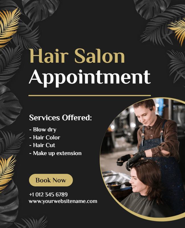 Hair Salon Services Appointment Flyer Template