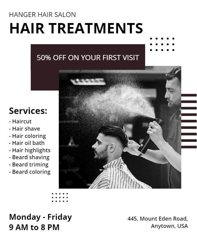 Hair Salon Services Promotion Flyer Template