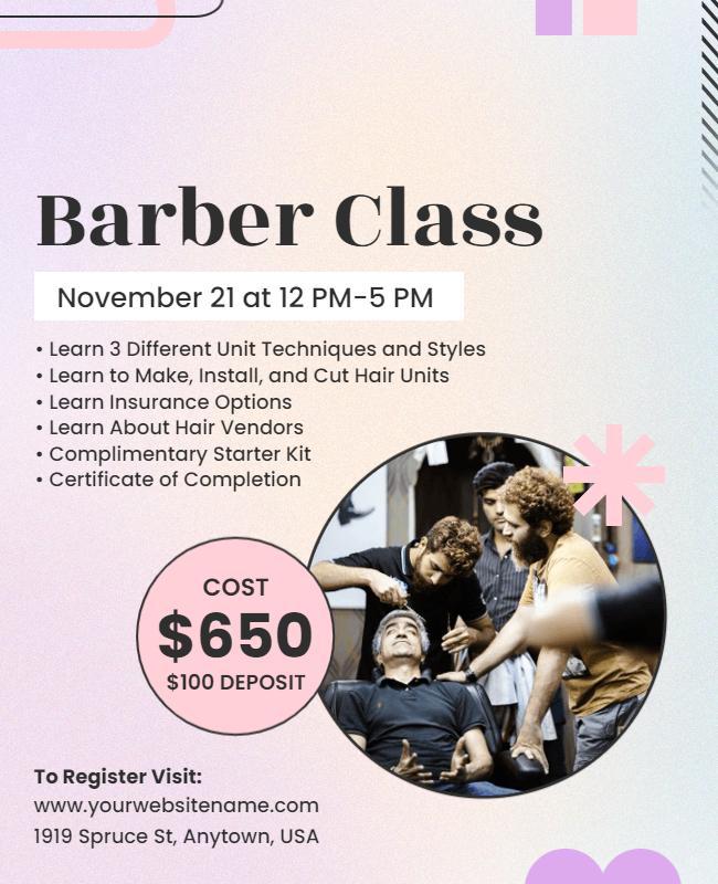 Hair Styling and Barber Workshop Flyer Template