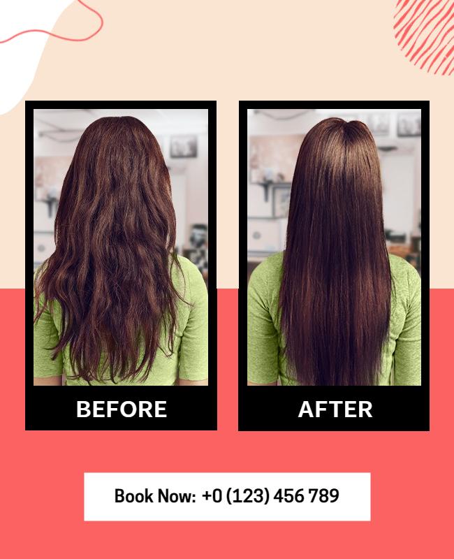 Hair Transformation Before and After Flyer Template