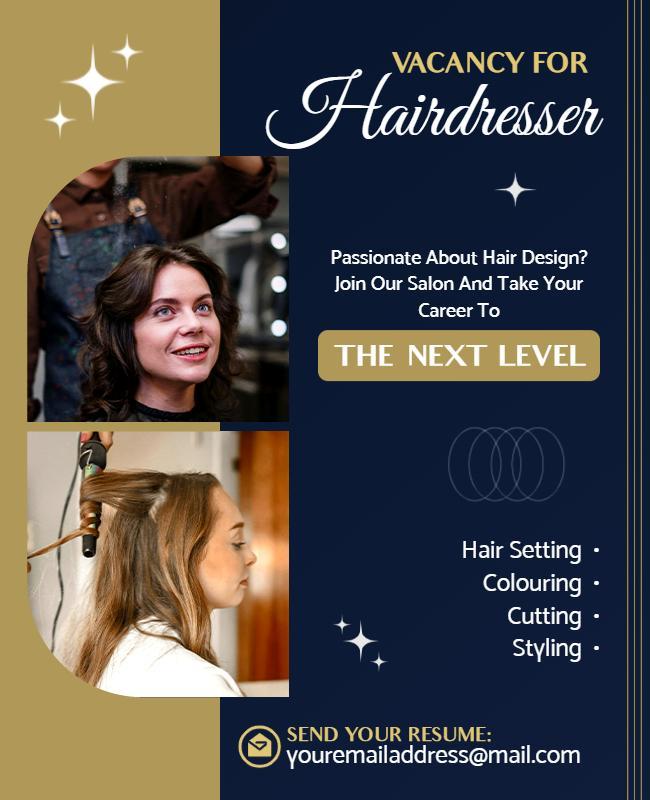 Hairdresser Job Vacancy Advertisement Flyer Template