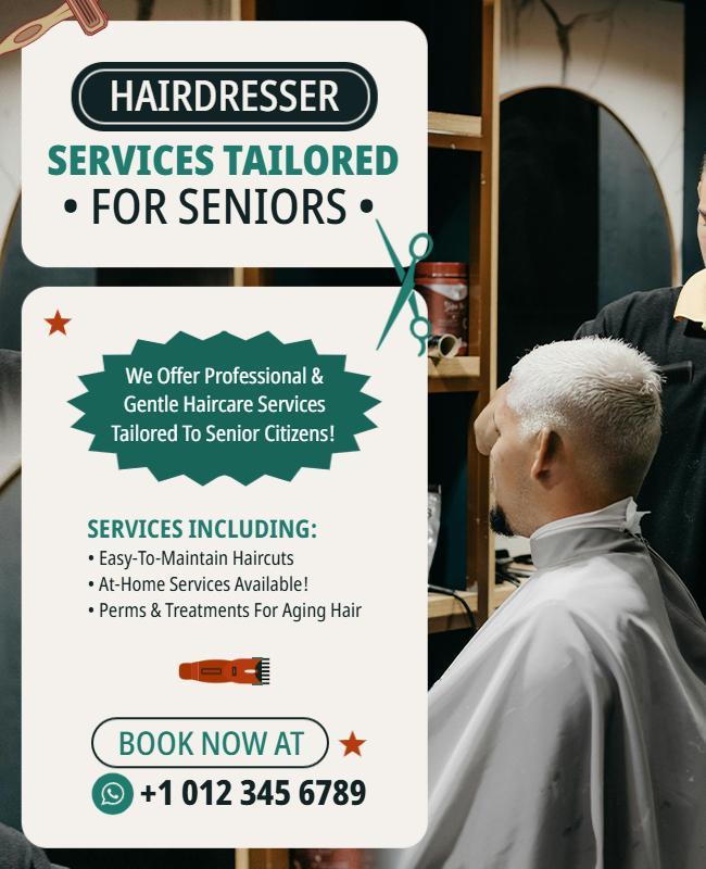 Hairdresser Services for Seniors Flyer Template