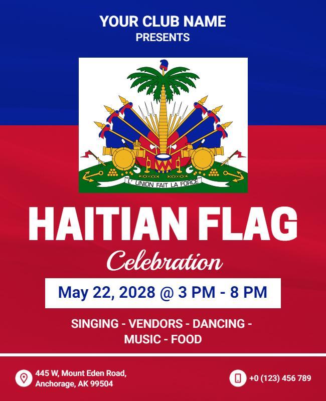 Haitian Flag Celebration Event Flyer Template