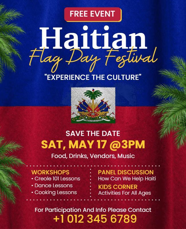 Haitian Flag Day Festival Celebration Flyer Template