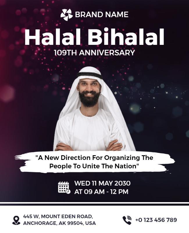 Halal Bihalal Anniversary Celebration Flyer Template