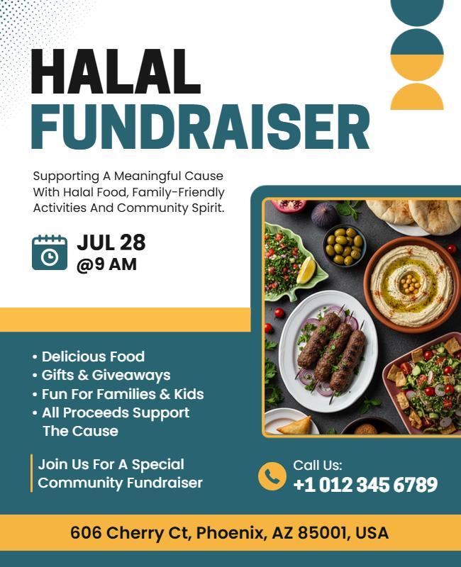 Halal Food Fundraiser Community Event Poster Template