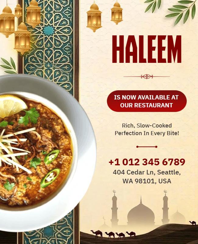 Haleem Special Restaurant Promotion Flyer Template