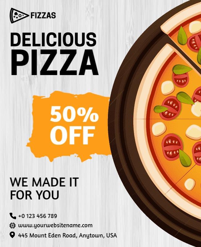 Half Price Pizza Promotion Flyer Template