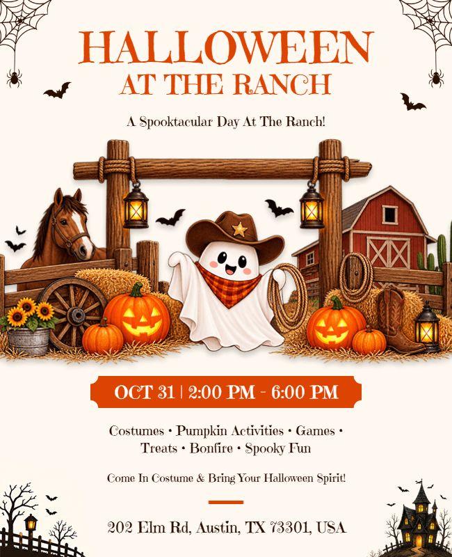 Halloween at the Ranch Flyer Template