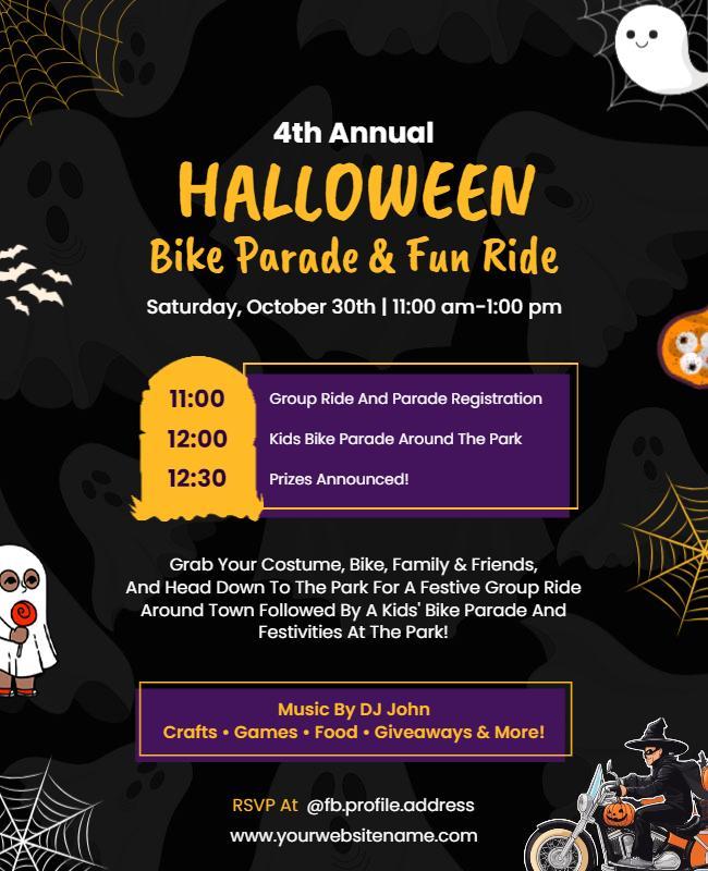 Halloween Bike Parade and Fun Ride Flyer Template