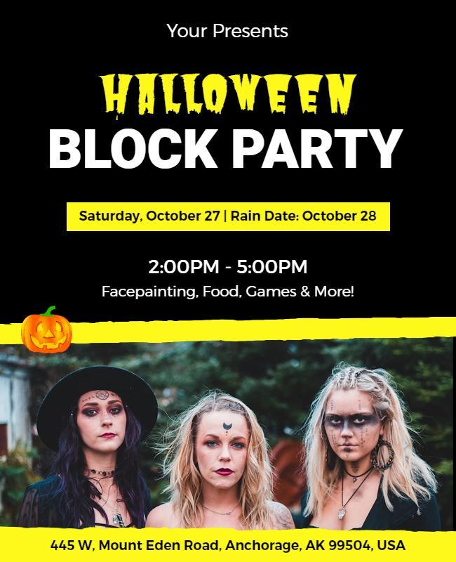 Halloween Block Party Event Flyer Template