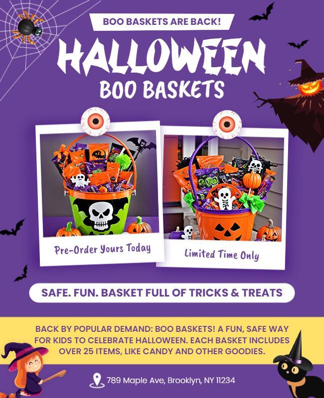 Halloween Boo Baskets Promotion Flyer Template